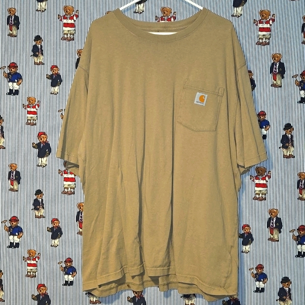 Men's Carhartt Pocket Work T Shirt K87DES 2XL Tan Desert Sand